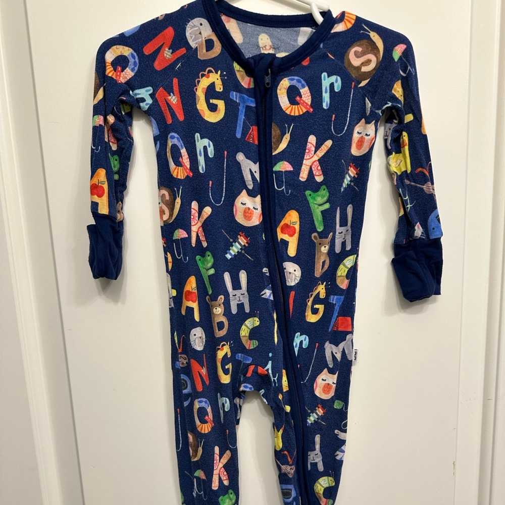 Little Sleepies Alphabet Kids One Piece - Navy and Multicolor